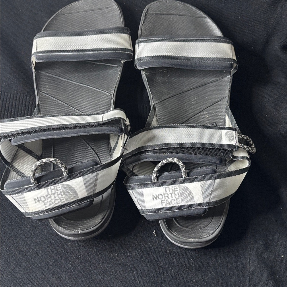 The North Face Black and White Strapped Sandals